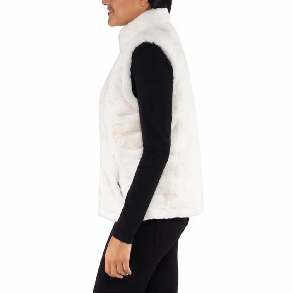 Original Nicole Miller, Reversible Vest, Size Medium, Off-White/Ivory - Picture 3 of 13
